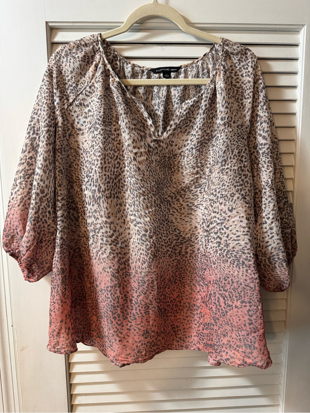Zac & Rachel Ombre Leopard Tunic Blouse